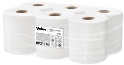 KP210 Бумажные полотенца в рулонах с центральной вытяжкой Veiro Professional Comfort, 6 рул. х 200 м, однослойные, белые, 31 г/м²