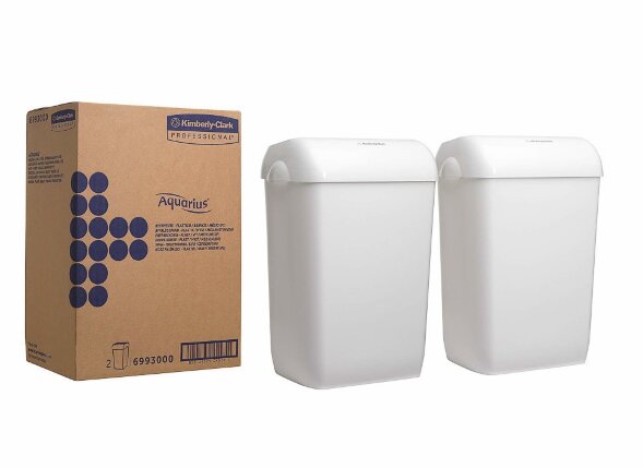 6993 Мусорное ведро Kimberly-Clark Aquarius, 2 ведра х 43 л, пластиковое белое