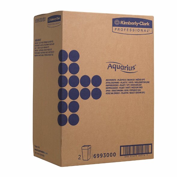6993 Мусорное ведро Kimberly-Clark Aquarius, 2 ведра х 43 л, пластиковое белое
