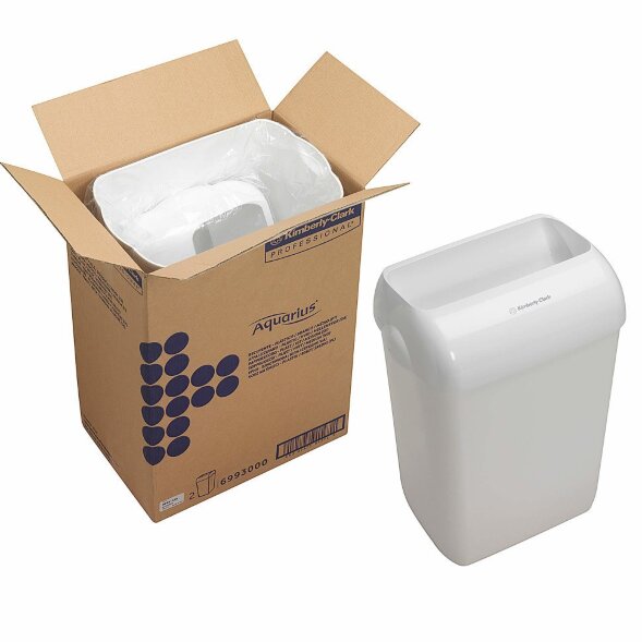 6993 Мусорное ведро Kimberly-Clark Aquarius, 2 ведра х 43 л, пластиковое белое