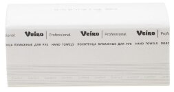 KV210 Бумажные полотенца в пачках Veiro Professional Comfort 20 пач. х 250 л, 21 × 21.6 см, однослойные, цвет белые, 33 г/м²