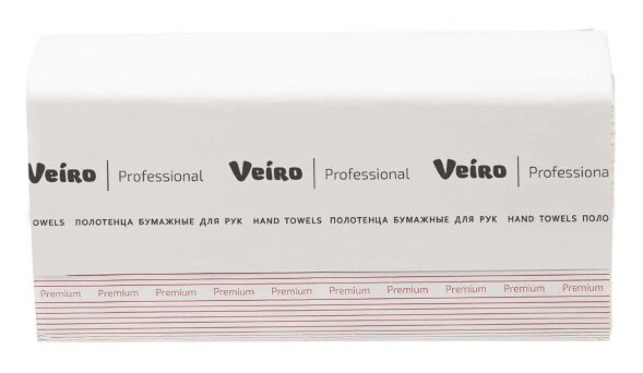 KV306 Бумажные полотенца в пачках Veiro Professional Premium, 20 пач. х 200 л, 21 × 21.6 см, двухслойные, белые, 40 г/м²