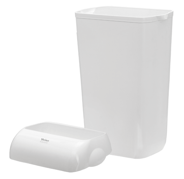 Корзина для мусора Veiro Professional MaxBIN, 2 ведра х 43 л, пластиковая белая, с крышкой