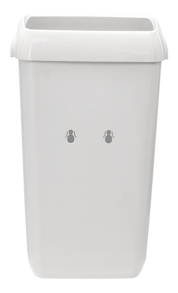 Корзина для мусора Veiro Professional MaxBIN, 2 ведра х 43 л, пластиковая белая, с крышкой