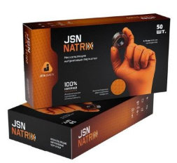 050NATRIX-OR Нескользящие нитриловые перчатки NATRIX JETA SAFETY, оранжевые, 50 шт