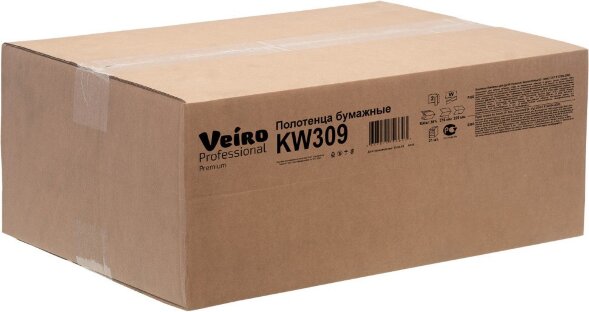 KW309 Бумажные полотенца в пачках Veiro Professional Premium, 21 пач. х 150 л, 32 × 21.6 ​см, двухслойные, 40 г/м²