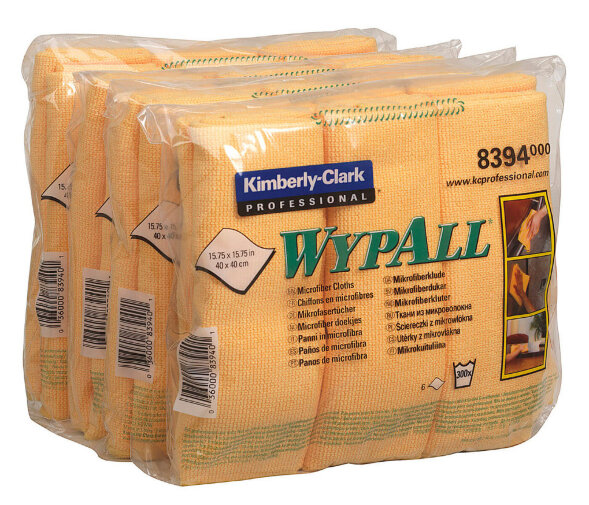 8394 Микрофибра в пачках WypAll Microfibre Cloth жёлтый (4 пачки по 6 листов)