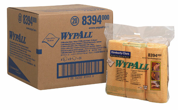 8394 Микрофибра в пачках WypAll Microfibre Cloth жёлтый (4 пачки по 6 листов)