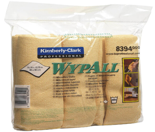 8394 Микрофибра в пачках WypAll Microfibre Cloth жёлтый (4 пачки по 6 листов)