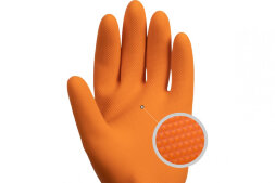 JCH-401 Химические перчатки из латекса Atom Comfort с хлопковым напылением JETA SAFETY