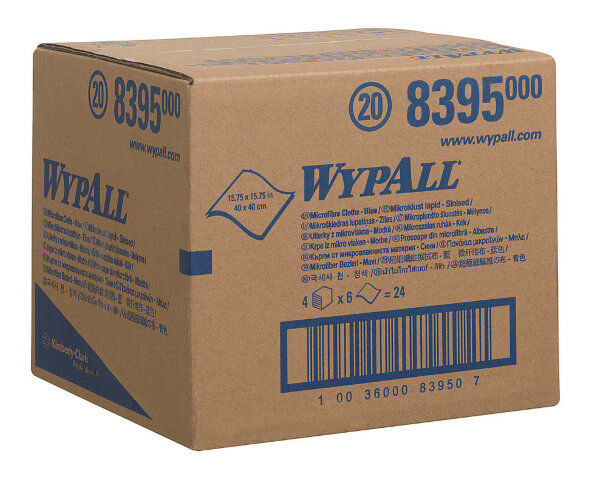 8395 Микрофибра в пачках WypAll Microfibre Cloth синий (4 пачки по 6 листов)