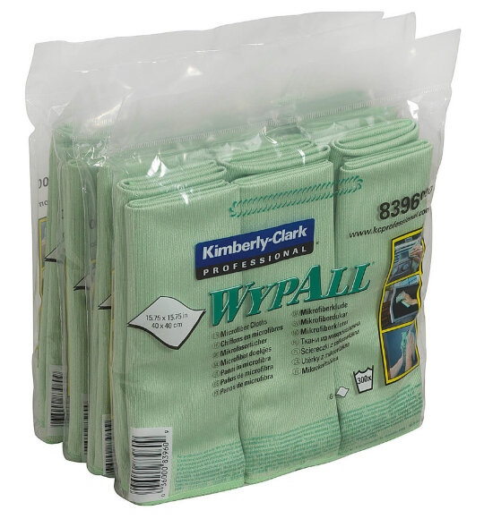 8396 Микрофибра в пачках WypAll Microfibre Cloth зелёный (4 пачки по 6 листов)