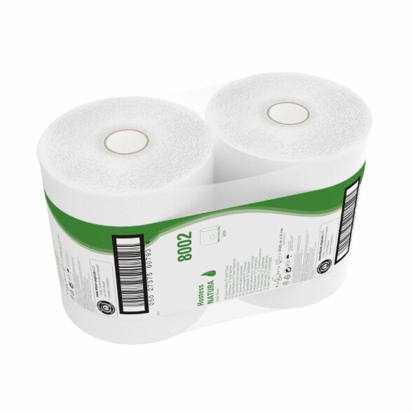 8002 Туалетная бумага Hostess Natura, 6 рул. х 525 м,  однослойная, белая, 22 г/м²