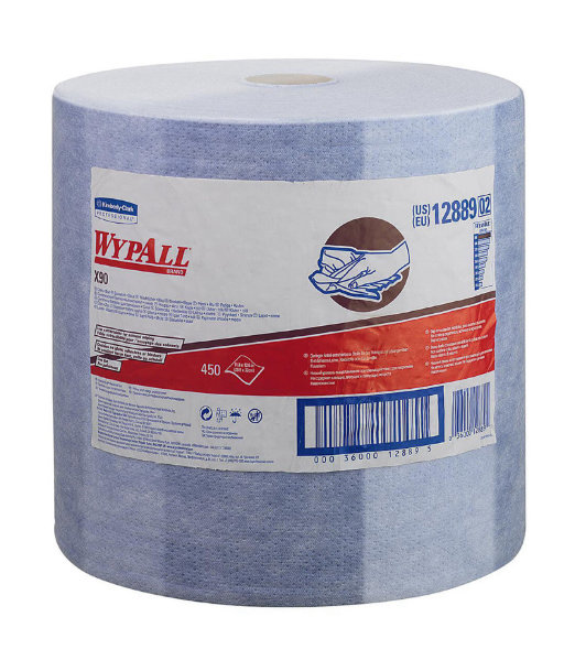 12889 Протирочный материал в рулонах WypAll X90 голубой (1 рулон 450 листов)