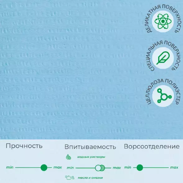 7975 (S90) Нетканый протирочный материал в рулонах HIGEN, синий, 72 гр/м2, 500 листов