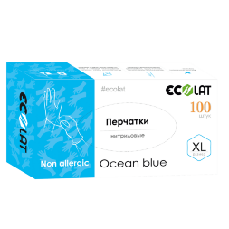 Ecolat перчатки нитриловые Ocean Blue CH3035, медицинские, нестерильные, РУ