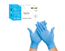 Ecolat перчатки нитриловые Ocean Blue 3035, нестерильные