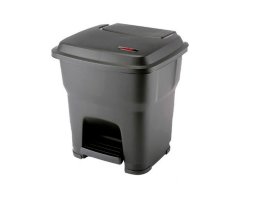 137749 Контейнер Гера пластиковый с педалью и крышкой Vileda Professional, черный, 35 л