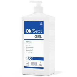 DWS0057 Средство дезинфицирующее (кожный антисептик) «Ok'Sept gel» («Ок'Септ гель») (флакон 1 литр, с насосом дозатором)