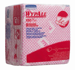 19127 Протирочный материал в пачках WypAll X80 Plus красный (8 пачек по 30 листов)
