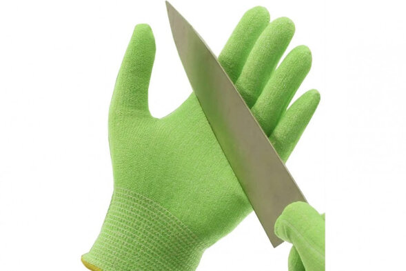 JC061 Трикотажные перчатки для защиты от порезов Самурай 02 Грин (5 класс) JETA SAFETY