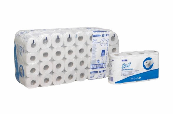 8519 Туалетная бумага Scott 350, 64 рул. х 42 м, 12 × 9.5 см, двухслойная, белая, 31 г/м²