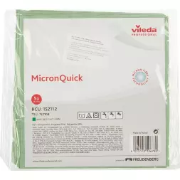 170637 Салфетка р-МикронКвик Vileda Professional, 40 х 38 см, зеленая, 5 шт