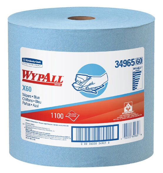 34965 Протирочный материал в рулонах WypAll X60 голубой (1 рулон 1100 листов)