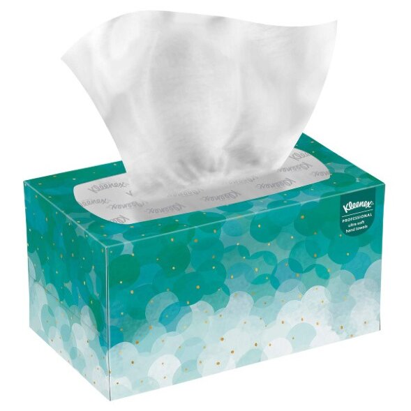 1703 Бумажные полотенца Kleenex Ultra Soft Pop-Up, 1 пач. х 70 л, 26 × 22.6 см, двухслойные, белые, 61.85 г/м²