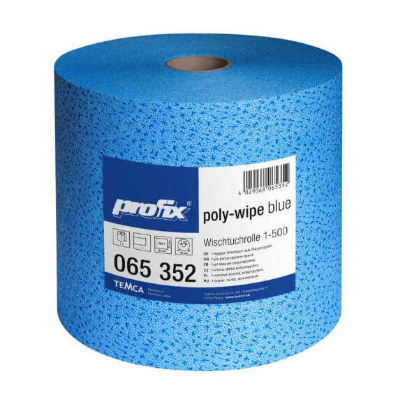 Протирочный материал в рулонах Profix Poly-wipe синий (1 рулон 500 листов)