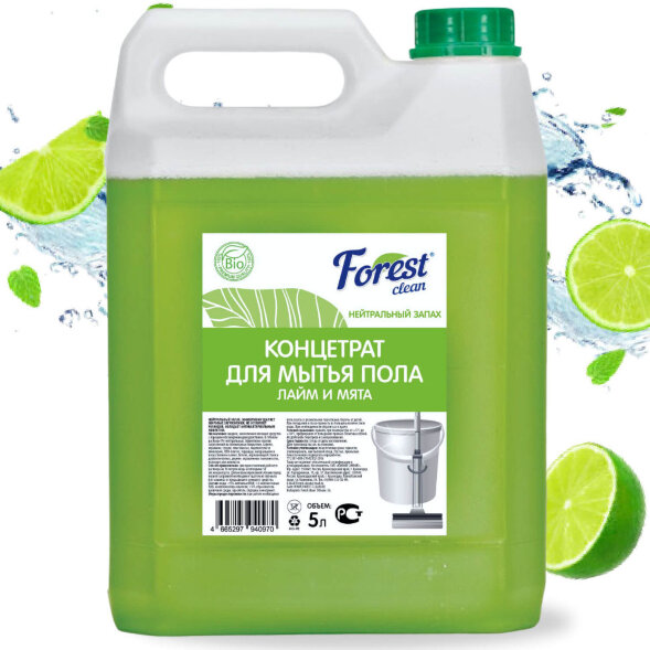 Средство для мытья пола Forest Clean Лайм и мята (канистра 5 л)