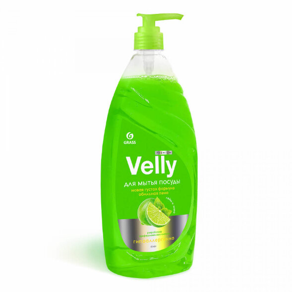 Средство для мытья посуды Grass Velly Premium лайм и мята (флакон 1 л)