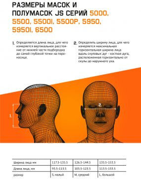 6950 Полнолицевая маска с защитным покрытием линзы ChemShield (байонет) JETA SAFETY