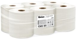T305 Туалетная бумага в средних рулонах Veiro Professional Premium, 12 рул. х 170 м, двухслойная, белая, 33 г/м²