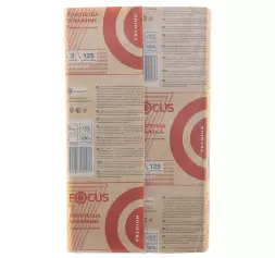 5080197 Бумажные полотенца FOCUS PREMIUM Z-сложение, 12 пач. х 125 л, 24 × 21.5 см, трехслойные, белые