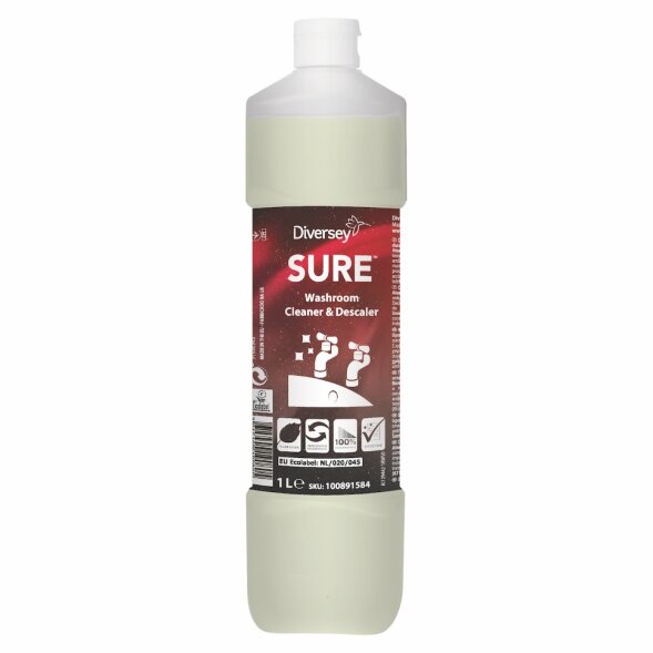 100891584 ​Моющее средство SURE Washroom Cleaner&amp;amp;Descaler для удаления известковых отложений, 1 л