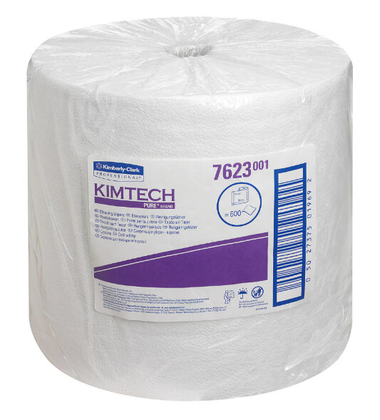 7623 Протирочный материал в рулонах Kimberly-Clark Kimtech Pure безворсовый (1 рулон 600 листов)