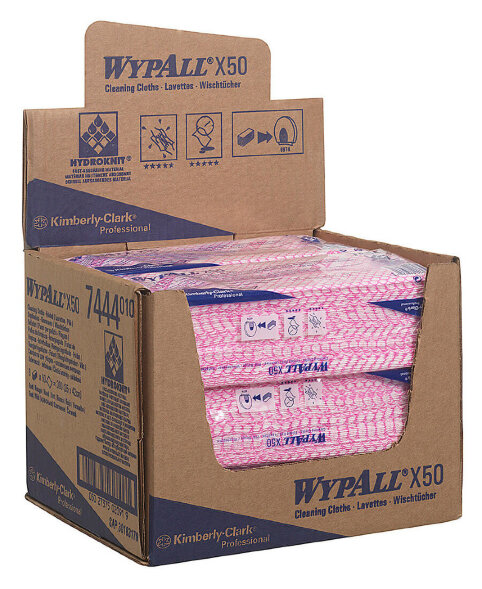 7444 Протирочный материал в пачках WypAll X50 красный (6 пачек по 50 листов)