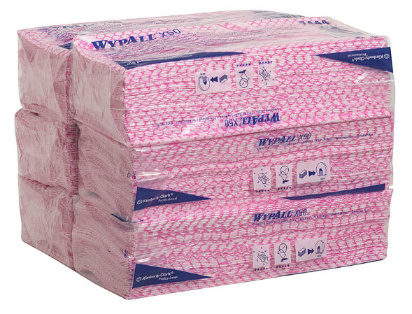 7444 Протирочный материал в пачках WypAll X50 красный (6 пачек по 50 листов)