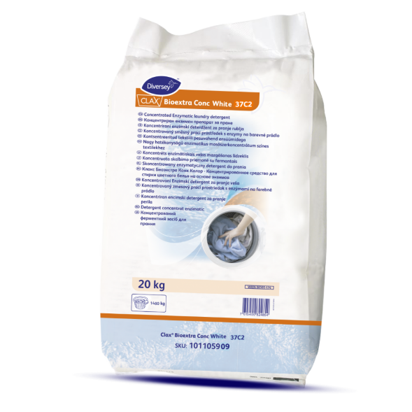 101105909 Порошок для профессиональной стирки белого белья Clax Bioextra Conc White, 20 кг