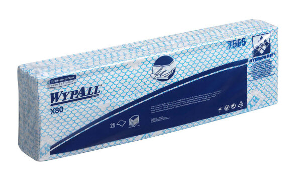 7565 Протирочный материал в пачках WypAll X80 синий (10 пачек по 25 листов)