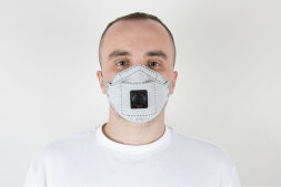 JM-9326 Полумаска противоаэрозольная Micron FLEX JETA SAFETY с клапаном,  с угольным слоем, трехпанельная