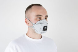 JM-9326 Полумаска противоаэрозольная Micron FLEX JETA SAFETY с клапаном,  с угольным слоем, трехпанельная