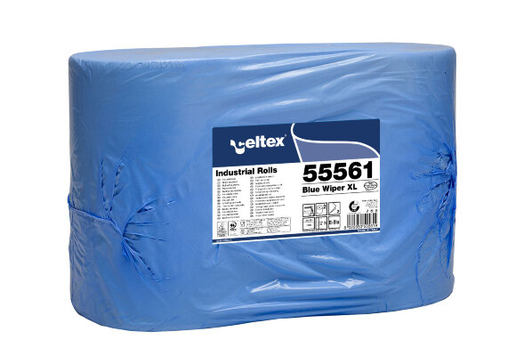 С55561 Бумажные полотенца Celtex, 36 х 36 см, двухслойные, голубые, 2 рулона х 1000 листов