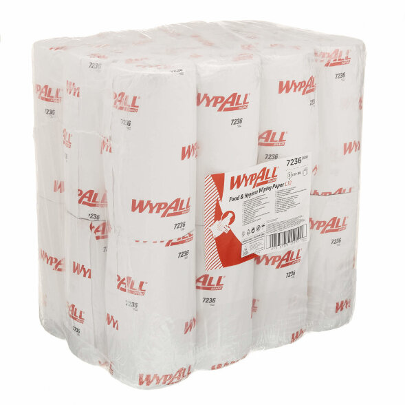 7236 Протирочный материал в рулонах WypAll L10 белый однослойный (24 рулона по 165 листов)