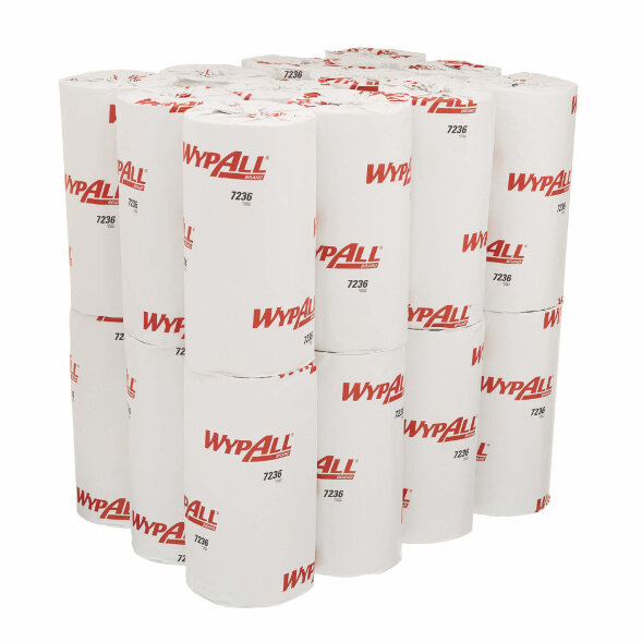 7236 Протирочный материал в рулонах WypAll L10 белый однослойный (24 рулона по 165 листов)
