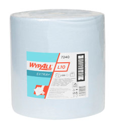 7240 Протирочный материал в рулонах WypAll L10 Extra+ однослойный голубой (1 рулон 380 метров)
