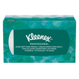 6088 Бумажные полотенца Kleenex Ultra Soft Pop-Up, 18 пач. х 70 л, 25.4 × 22.6 см, белые, 62 г/м²