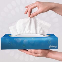 8827 Салфетки косметические для лица Kleenex, 24 кор. х 100 л, 20 × 20.6 см, 2-х слойные, белые
