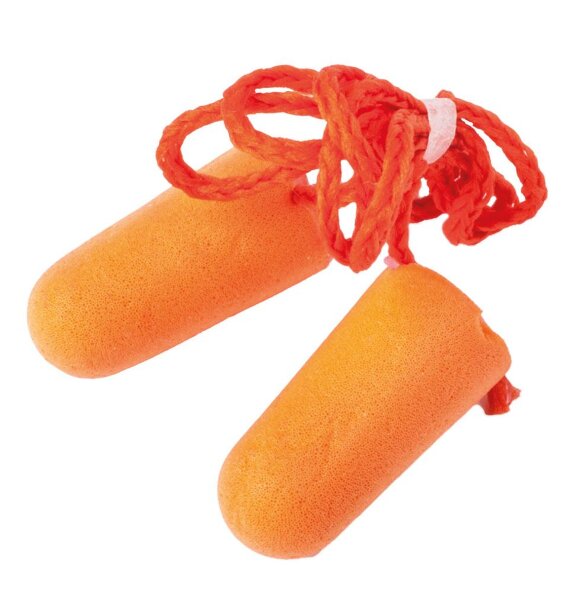 JEM-237-С EarGuard-HV Беруши противошумные из вспененного пенополиуретана JETA SAFETY с соединительным шнуром  37дБ в индивидуальной упаковке (200 пар)
